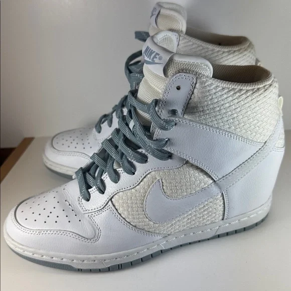 Nike Dunk Sky Hi White Dove Grey Women’s Size 9 Hidden Wedge Sneakers - Picture 9 of 12